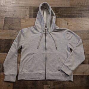 Roxy Zip Up Hoodie Women’s XS Gray Cropped Fleece Waves of Change